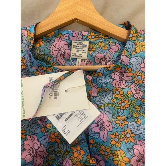BAUM UND PFERDGARTEN-MARTHA BLOUSE/BLUE FLOWERSCAPE/ 36 / NWT